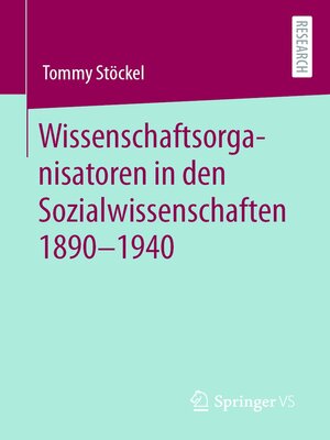 cover image of Wissenschaftsorganisatoren in den Sozialwissenschaften 1890-1940